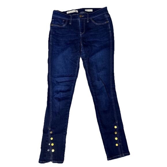 Pilcro Denim - Pilcro Anthropologie Womens Ankle Gold Button Detail Denim Jeans 27 x 29